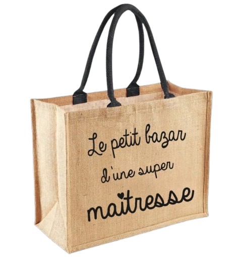 Sac en jute - Modèle petit bazar de maitresse