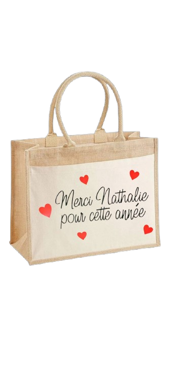 Sac en jute - Modèle Merci pour cette année