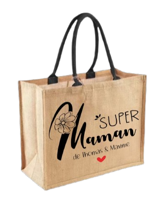 Sac en jute - Modèle Super Maman