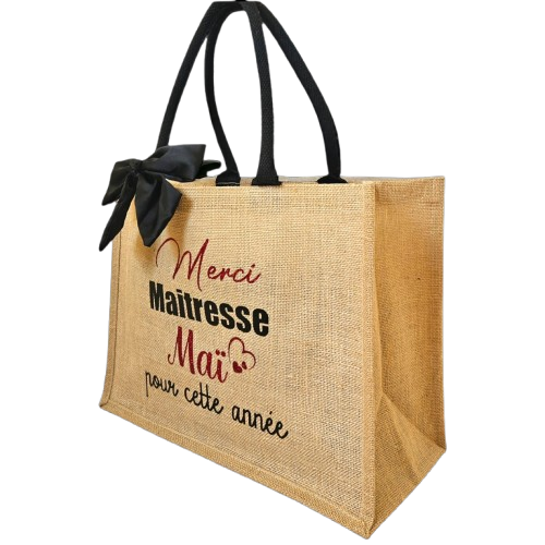 Sac en jute  - Modèle Merci Maitresse