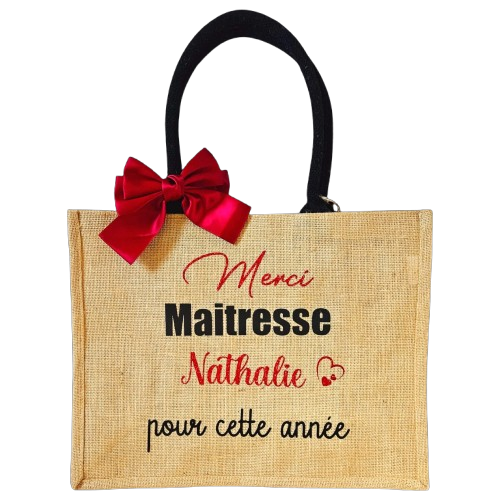 Sac en jute  - Modèle Merci Maitresse