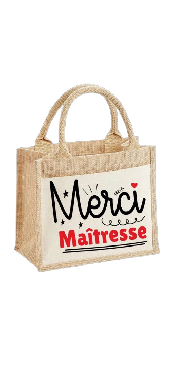 Sac en jute - Modèle Merci maitresse