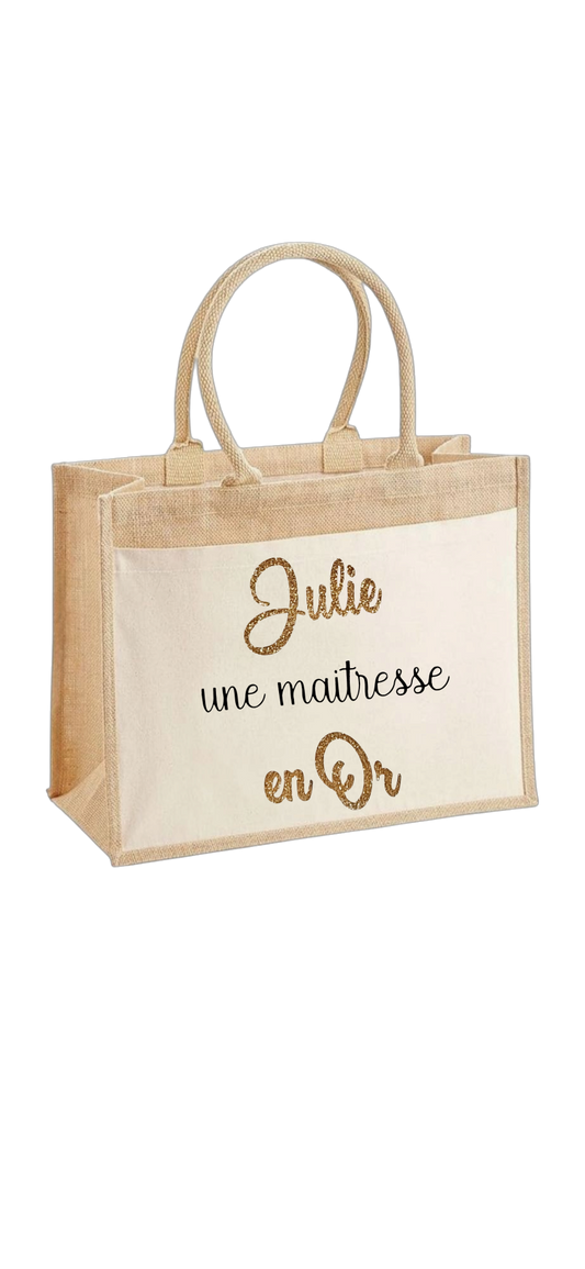 Sac en jute - Modèle Maitresse en or