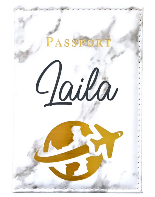 Protège passeport - Modèle Marbre gris