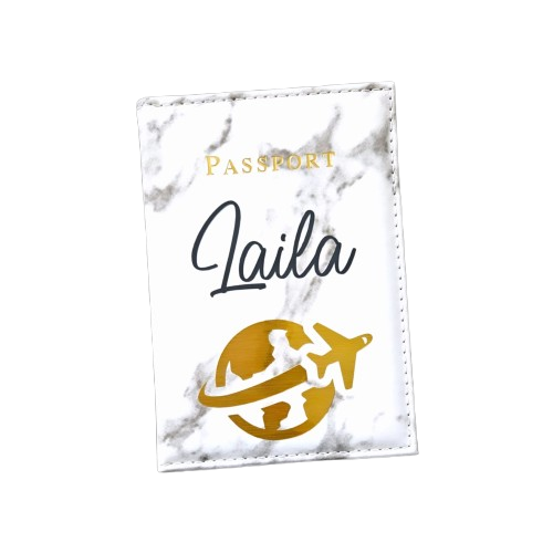 Protège passeport - Modèle Marbre gris